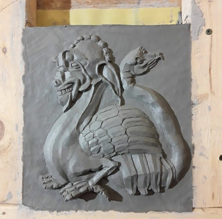 Clay sculpture by Jordan Clements.